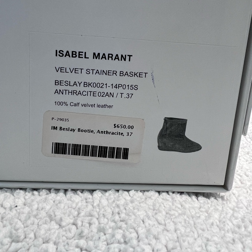 Isabel Marant Anthracite Velvet Bootie, lightly used